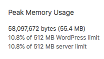 Query Monitor Peak Memory Usage
