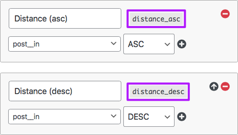Sort by distance