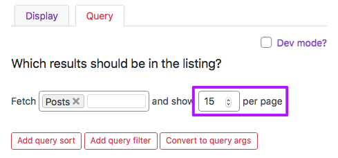 Listing builder - Query tab - fetch post types.
