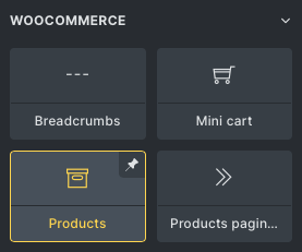 Bricks - Add a Products element to your page.
