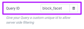 Add a block_facet Query ID in Elementor