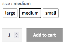 Product page with product attribute 'medium' pre-selected.
