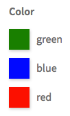 How to show color names next to the color swatches in a color facet.