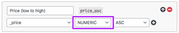 Use NUMERIC as the field type for sorting by a custom numerical field.