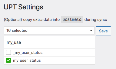 Selecting a custom user field.