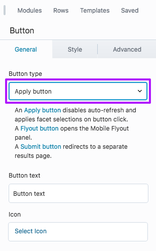 Add an 'Apply' button with a Beaver Builder FacetWP Button module.