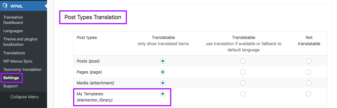 How to make Elementor templates translatable with WPML