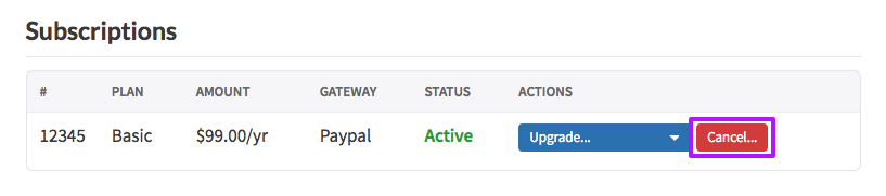 How to cancel a subscription.