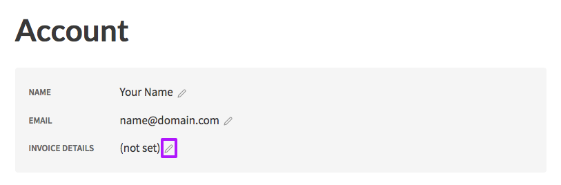 How to change your invoice/billing details.