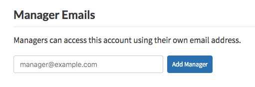 How to add a manager email address.