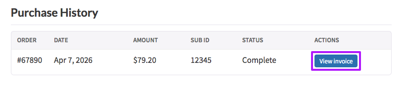 How to view and download an invoice for your purchase.